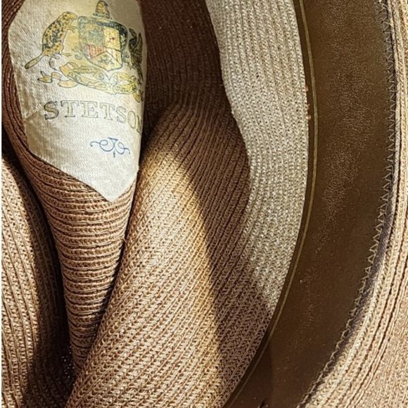 VTG Royal Stetson Fine Straw Hat Pinch Front Fedora Long Oval Made in Canada - Picture 11 of 13